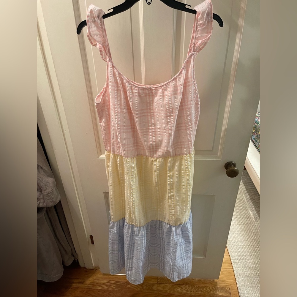Pastel Colorblock Maxi Dress